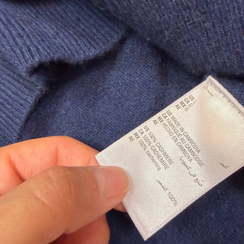 Charter Club Luxury Womens 100% Cashmere Turtleneck Sweater Navy Blue Size L - Picture 4 of 6